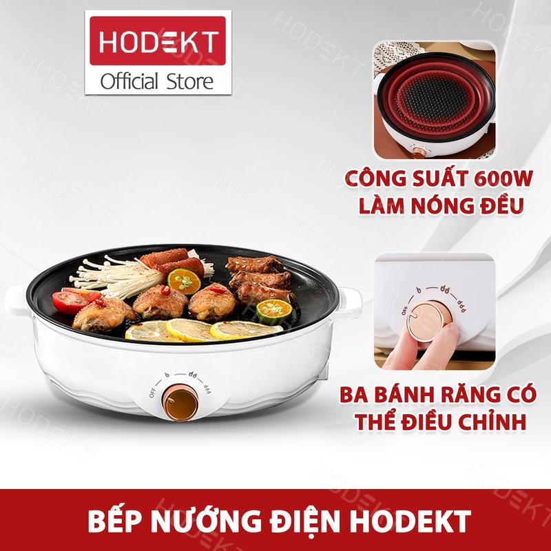 Chảo Nướng Điện Đa Năng HODEKT, Nồi Chiên Điện, Dễ Lau Chùi, Chảo Chống Dính
