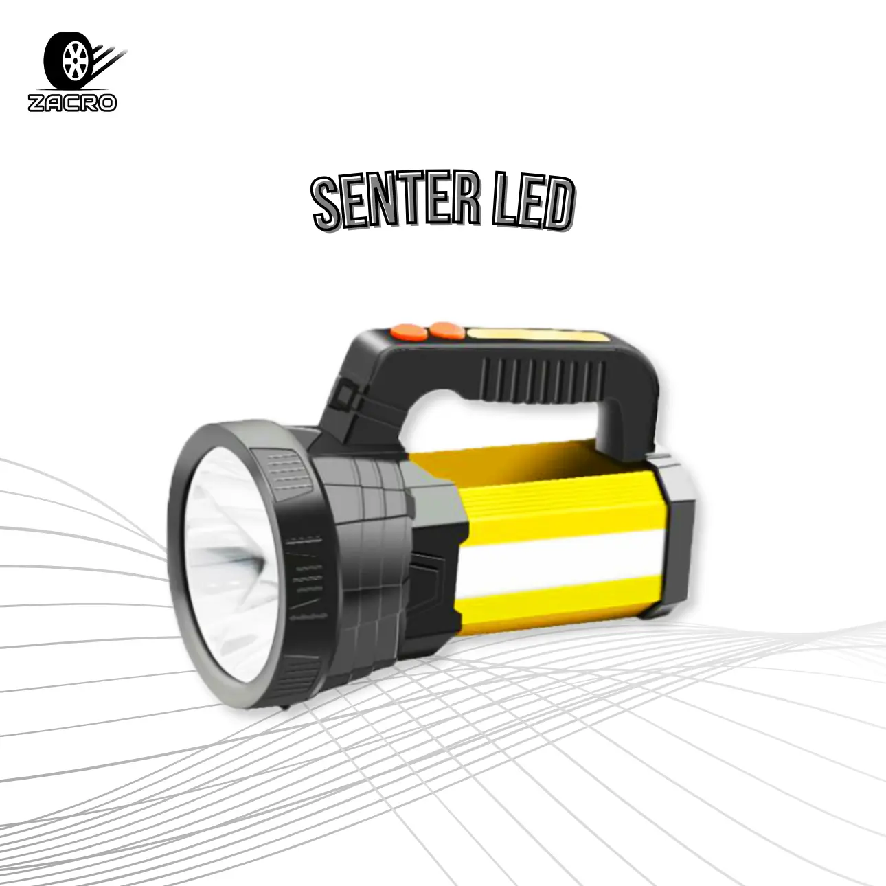 Senter LED Super Terang Jarak Jauh 3 Mode Senter Camping Jumbo Multifungsi 48W IPX6 Waterproof Power 8000 Lumens Baterai Lampu