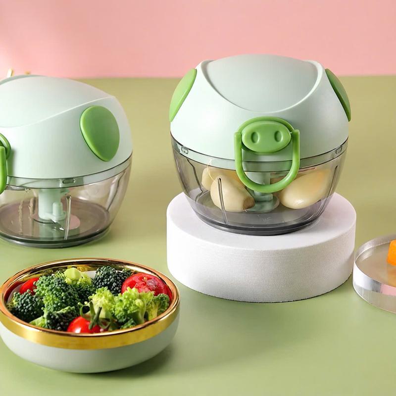 Máy xay mini đa năng 3 lưỡi dao kéo tay, xay tỏi ớt hành, xay rau củ quả