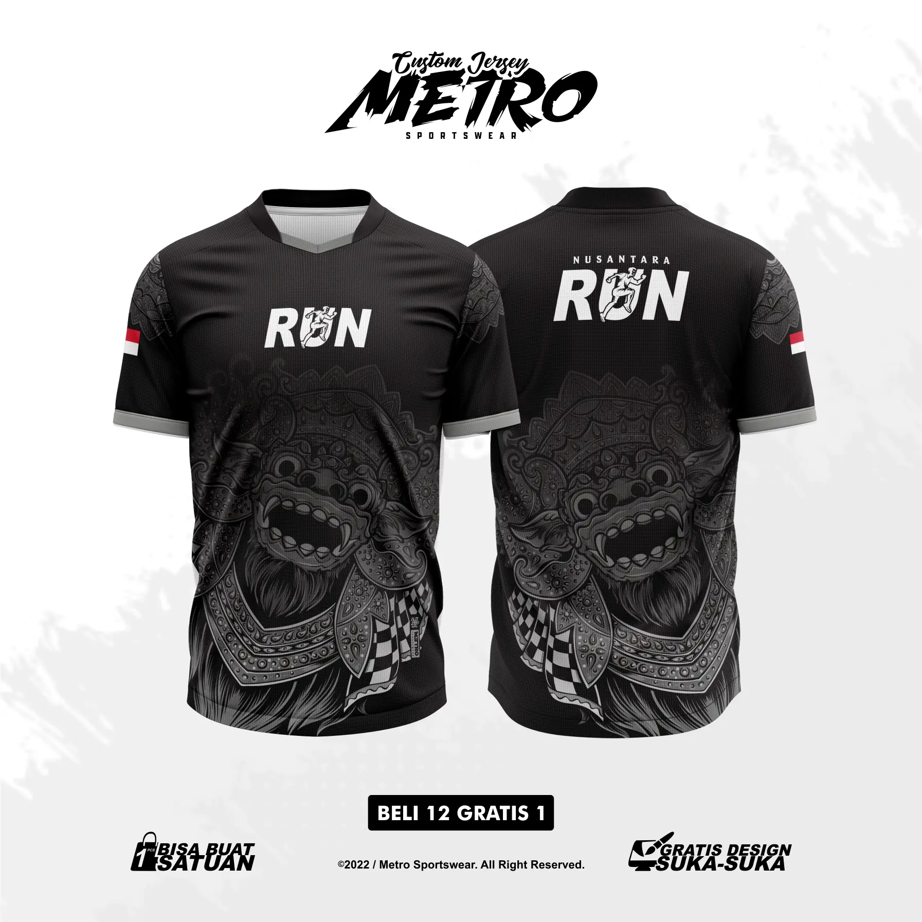 Jersey Running Custom Design Full Printing - Balinesia kaos vintage jumbo