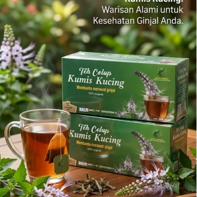 Kumis Kucing Teh Organik 100% Organik rafie  Herbal Sehat untuk Ginjal & Saluran Kemih Rasakan Manfaat Alami Setiap Tegukan