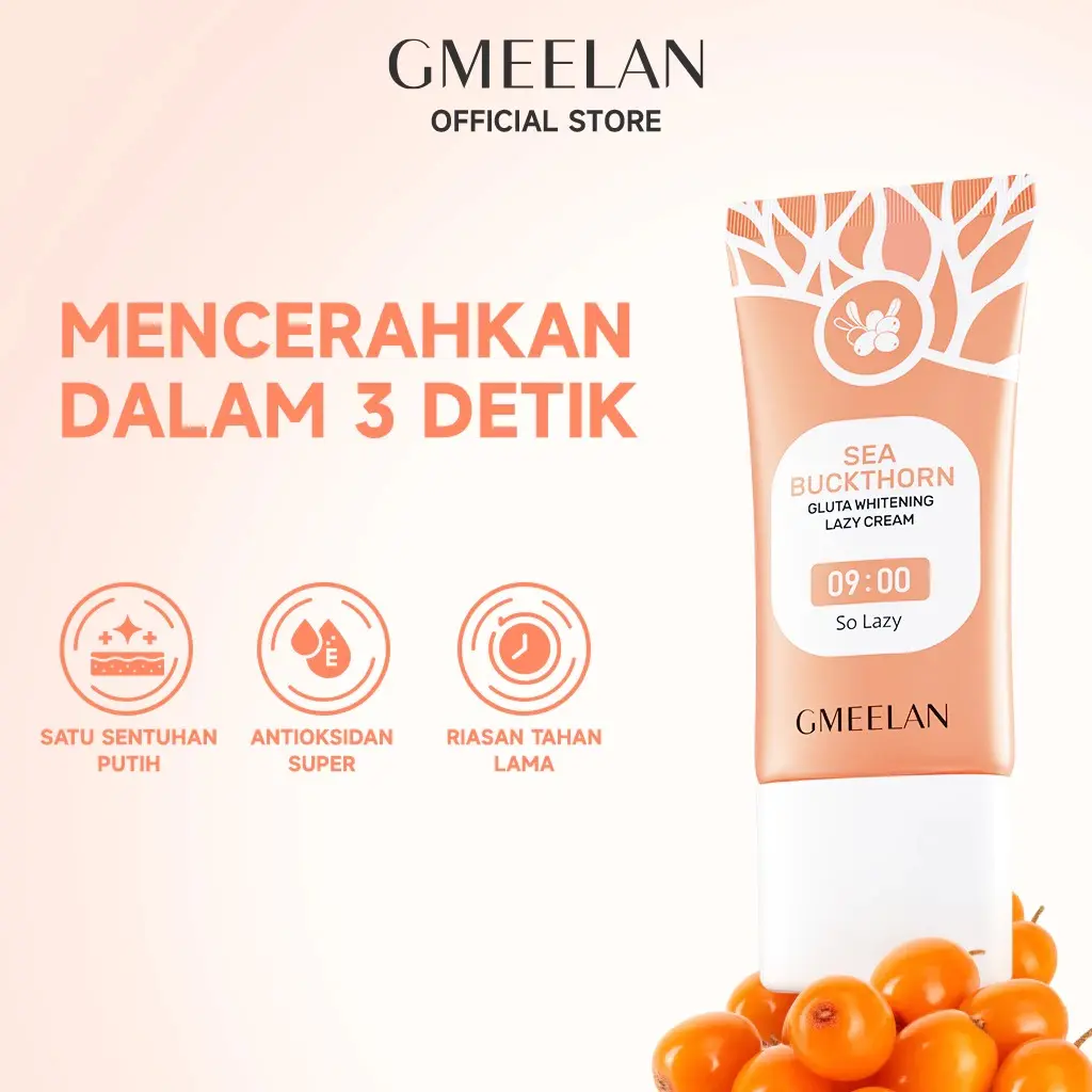 [ORIGINAL] GMEELAN Gluta Whitening Lazy Cream 30g Krim Siang Niacinamide day cream