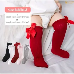 Kaos Kaki Anak Perempuan Panjang Pita / Kaos Kaki Anak Cewek Anti slip Kids Sock Panjang Pita