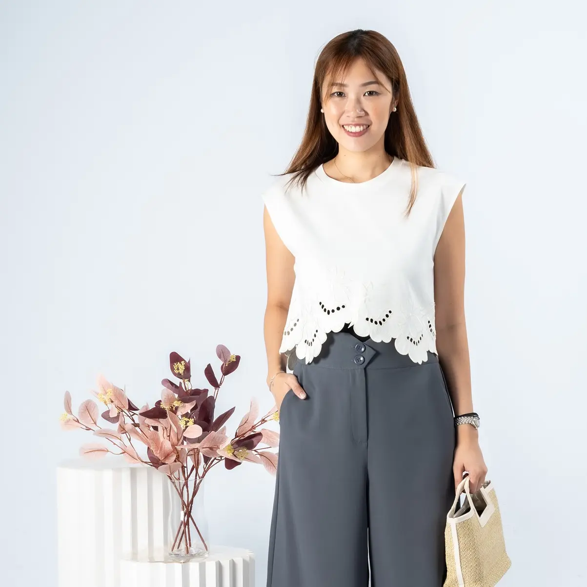 Eclatique Mirabelle Top in Black & White - Womenswear