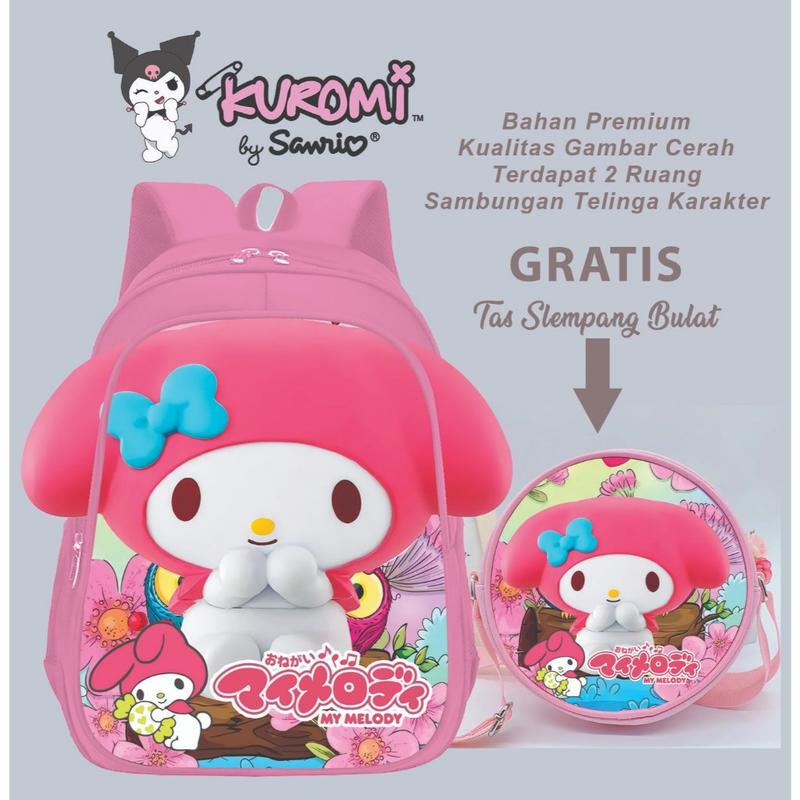 TAS KUROMI MY MELODI RANSEL ANAK SEKOLAH TK/PAUD/SD TERBARU BISA BAYAR DI TEMPAT COD 4