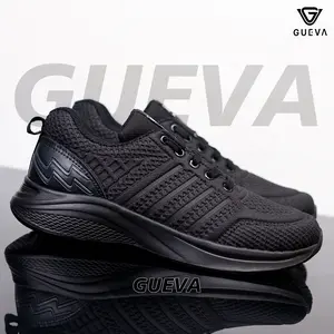 GUEVA Sepatu Sekolah Hitam Polos New 062 2025 Casual Shoes Pria Wanita Sneakers Sport Running Olahraga Size 36-43 Bisa COD