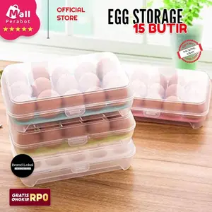 Mall Perabot | Tempat Telur Kotak Plastik Telur Penyimpanan Telur Egg Box 15 Sekat