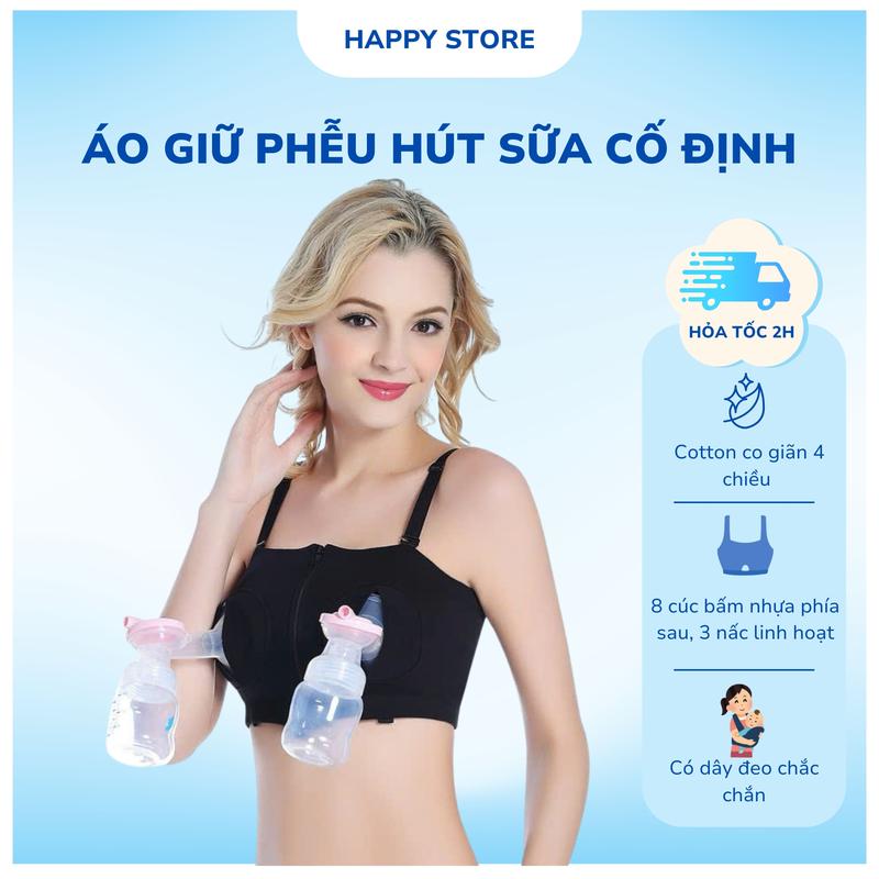 Áo hút sữa rảnh tay có dây free size dùng với máy hút sữa điện đôi, máy không…