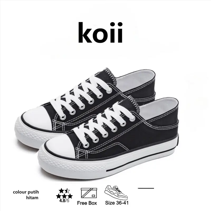 KOII "Free Box" (Size 36 - 41) Aerin Sepatu Wanita Canvas Bertali kasual Fashion Import Korea shoes 0