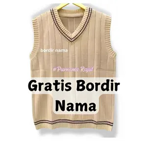 Rompi rajut salur sekolah SD SMP SMA costum logo Vest salur anak cewe cowo laki-laki peremuan Premium Fashion Kemeja