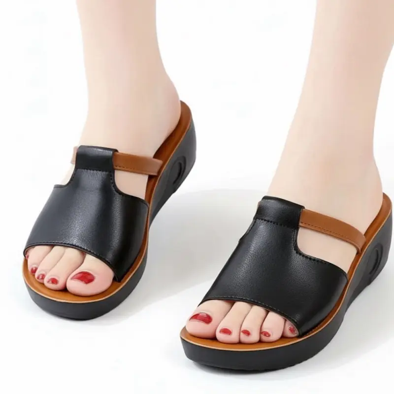 Sandal wanita gaya Korea berkualitas tinggi, penambah tinggi