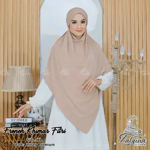 French Khimar Fitri Zalqina || Bahan Jersey Premium Syari