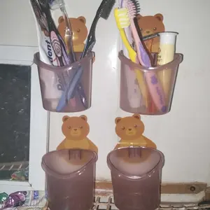 TC Tempat Sikat Gigi Bear / Gelas Tempel Motif Beruang / Gantungan Sikat Gigi R626