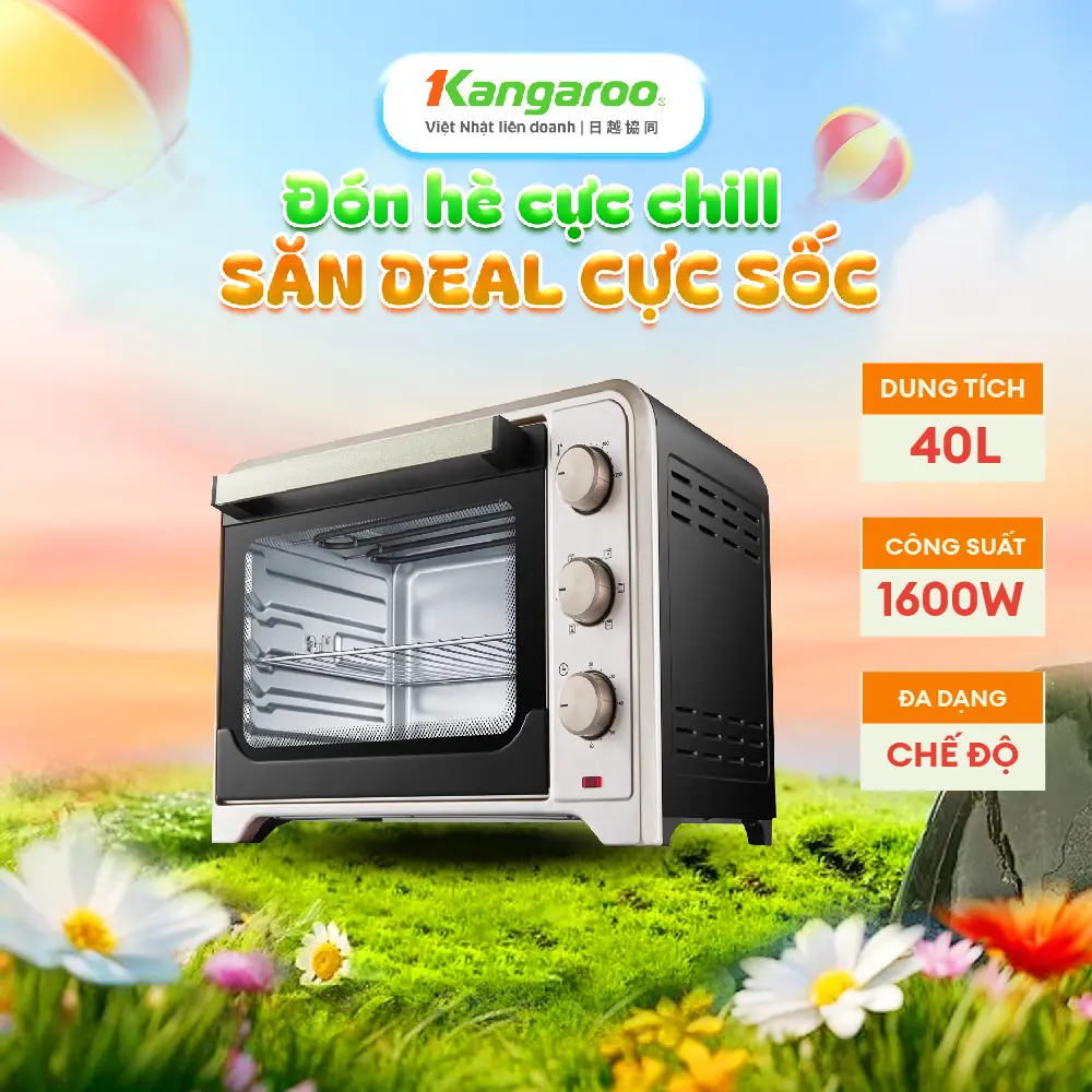 [ IH ] Lò nướng điện 40L Kangaroo KG4001- công suất 1600W.