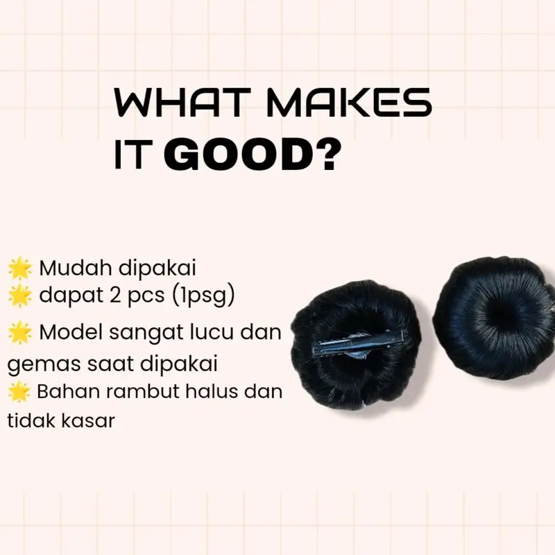 Jepit Rambut Wig Anak Perempuan 2pcs / Fun Bun Cepol Korea Sepasang 1