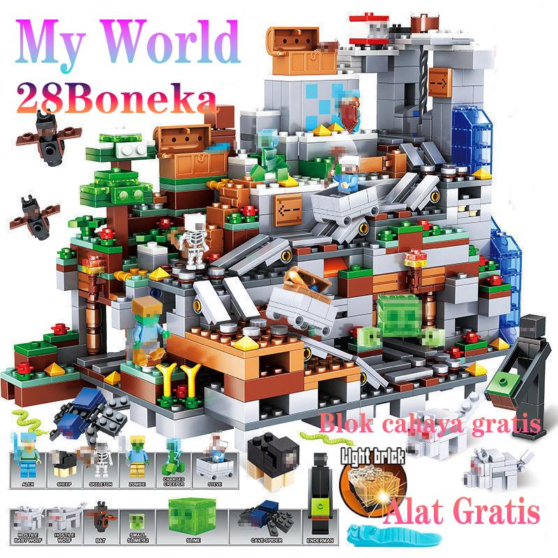 Minecraft Mainan Balok -My world Mainan Anak Block - Minicraft Bangunsusun Model Tree House：140PCS Molka Villa：400PCS Blok Toys Hadiah 4