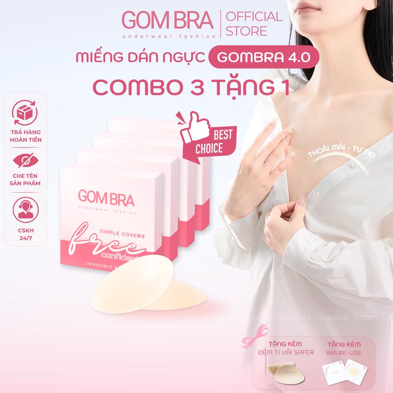 Combo 3 Tặng 1 - Miếng Dán Ngực Tàng Hình Cao Cấp Chất Liệu Silicon Không Viền Bám Dính Siêu Tốt - SA-5550-CB3-L2