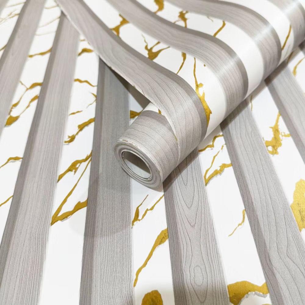 Wallpaper Dinding Motif Kayu Panel Minimalis Bahan PVC 7s/8 m Lebar 45cm