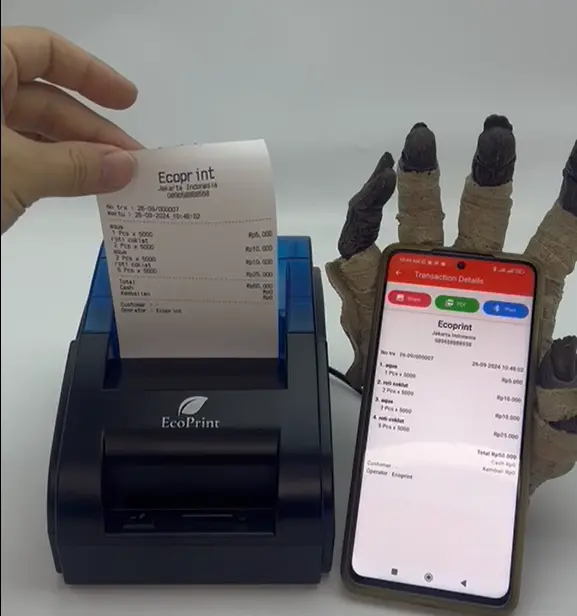 Printer Thermal ECOPRINT 80MM DP80 Desktop Kasir 80MM - Bluetooth RJ 11 - Label & Receipt 2