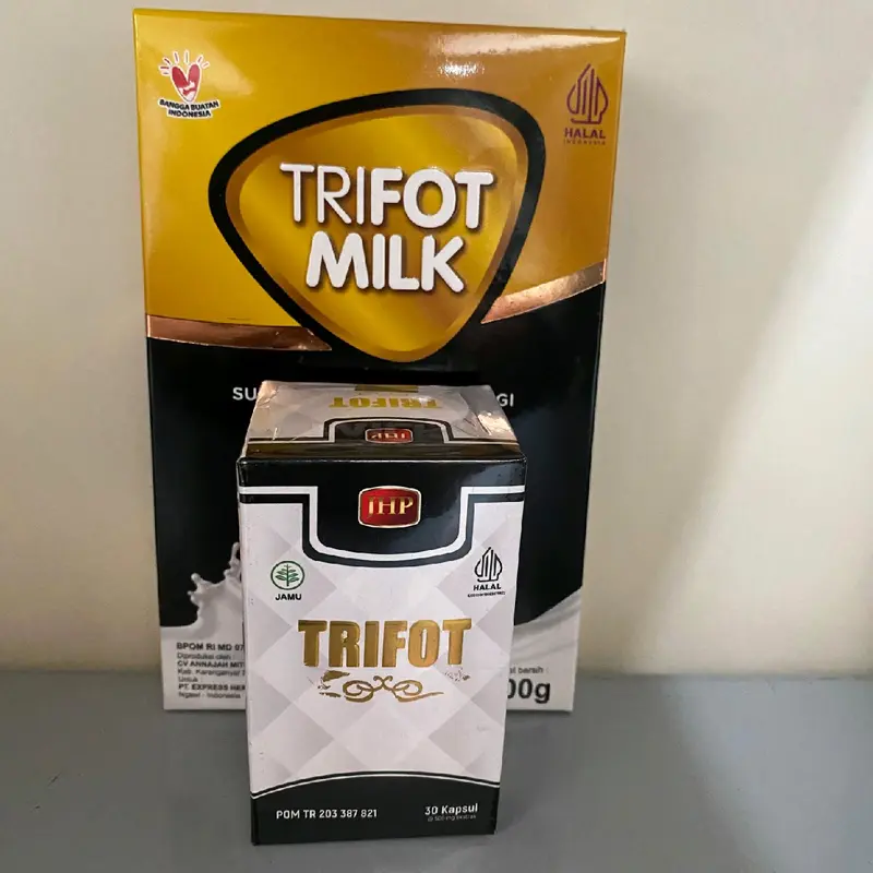 PAKET HEMAT Vitamin TRIFOT 100% Halal MUI DAN BPOM kapsul + susu 1