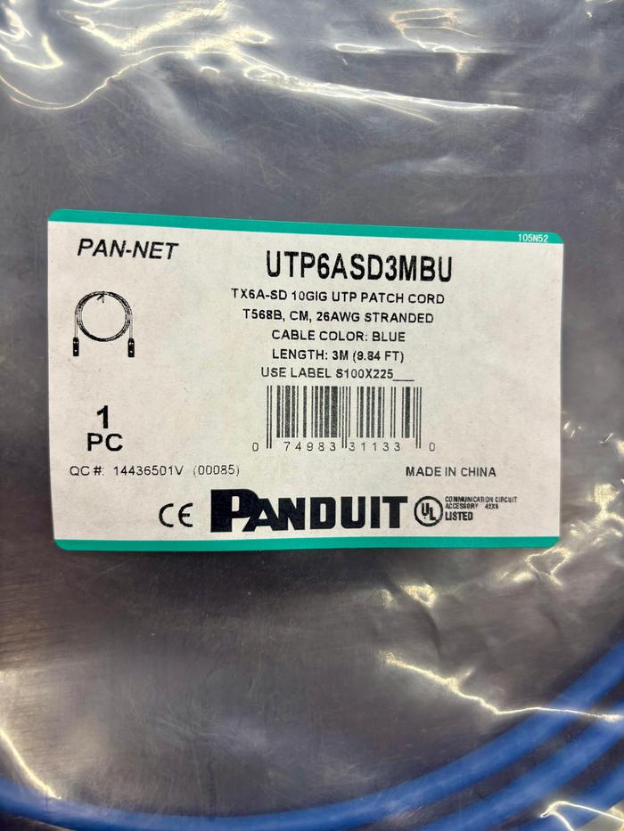 Gambar Panduit Patch Cord Cat 6A 26AWG 3meter Biru / Panduit Patch Cord UTP Cat 6a 26AWG 3meter Biru UTP6ASD3MBU dari Electric Network Communication Kota Administrasi Jakarta Pusat Tokopedia