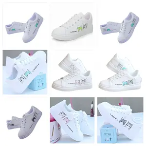 Assyifa Sepatu Sneaker Anak Sepatu Running/Jogging Bertali Motif Meow Putih Murah Lucu Trendi Berkualitas