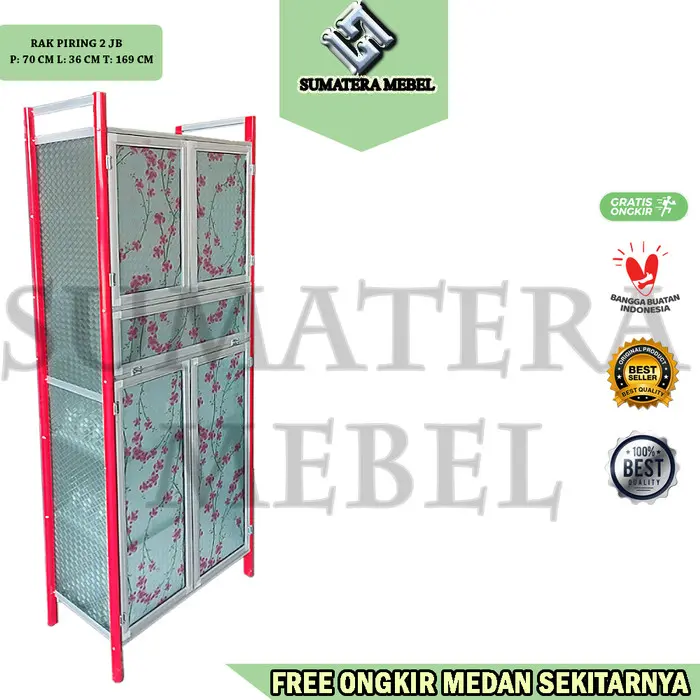 RAK PIRING ALUMINIUM MINIMALIS 2 PINTU JUMBO