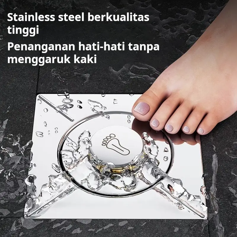 Inti saluran pembuangan lantai yang dioperasikan dengan kaki, penghilang bau kamar mandi, penutup saluran pembuangan lantai pantul, penutup penyegel antibau saluran pembuangan kamar mandi Pengusir serangga 3