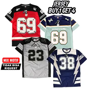 PROMO LIVE ( BUY 1 GET 4 ) 4 Pcs JERSEY PREMIUM  Harga Grosir Kaos Jersey Premium Pria Wanita Bahan Adem halus Anti Kusut Santai GRATIS 1