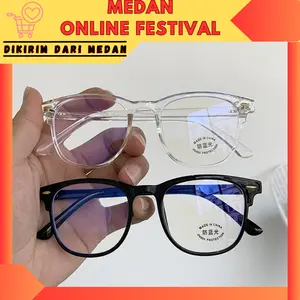 KMA010 Kacamata TransparanAnti Radiasi Wanita Kacamata Korea Wanita Fashion Retro Bentuk Kotak Eyeglasses