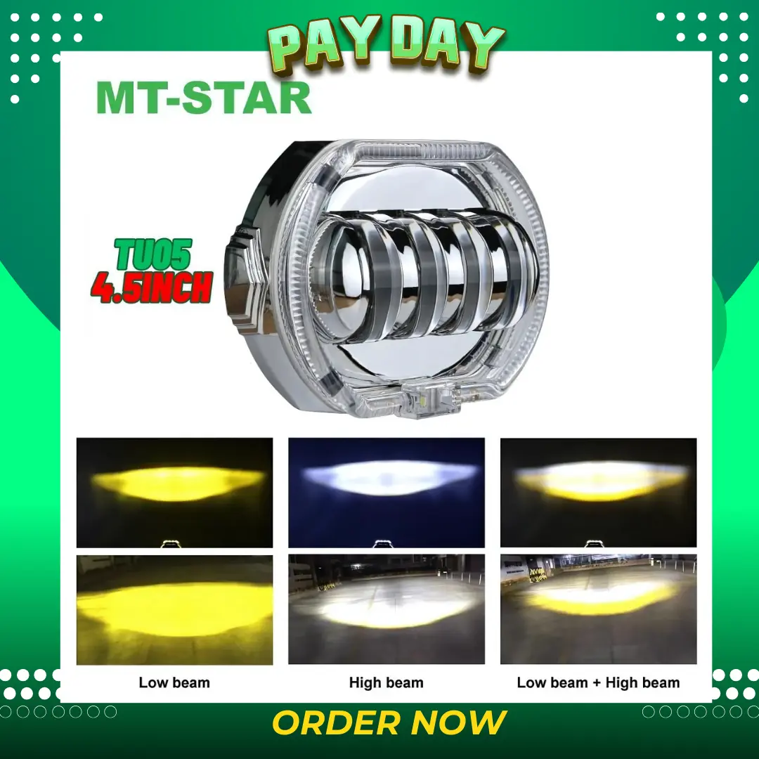 Lampu Utama【MT-STAR】TU05 Projie Biled New Shroud Projie Biled 4 Lensa 8D Kabel Bisa Untuk Motorcycle/Car