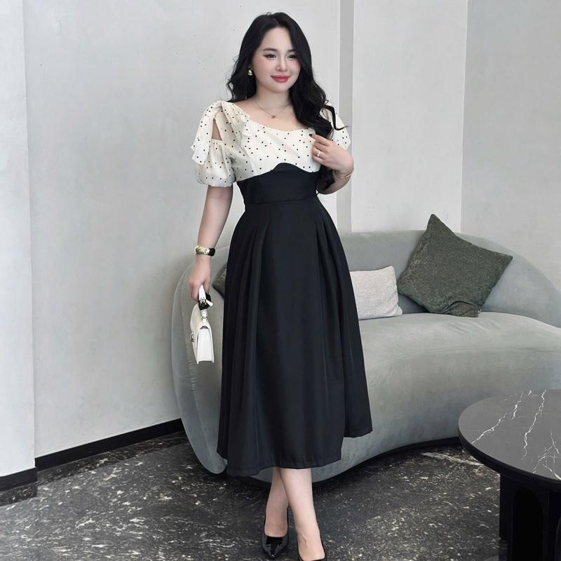  D209   bigsize  chiếc đầm bigsize sang trọng thanh lịch nữ tính đi tiệc đi cafe rất đẹp 