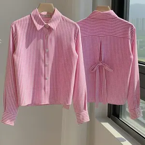 Kemeja Anak Perempuan Katun Salur Cantik Fashion Umur 5 Sampai 14 Tahun Atasan Blouse Korea