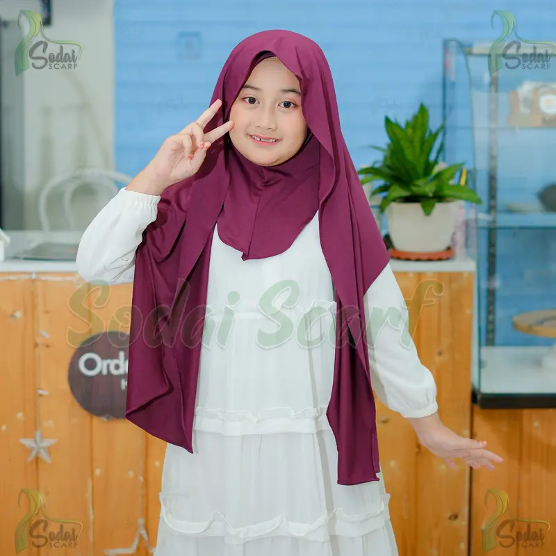 Pashmina Instan Inner Leher Anak Remaja 7-13 tahun Jersey Premium 0