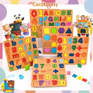 Mainan Puzzle Kayu Edukasi Huruf ABC Angka Shape Balok untuk Belajar Anak