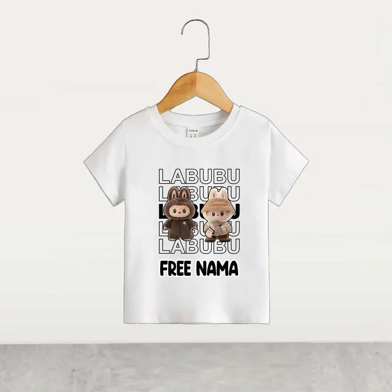 (GRATIS NAMA) KAOS ANAK L4bubu LENGAN PENDEK USIA 1-10th CATTON COMBED 8