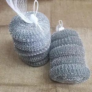 5 PCS Sabut Kawat Stainless Non Pack Sikat Besi Cuci Piring Bahan Kawat Spons 5Pcs Ramah Lingkungan Tanpa Kemasan jaring