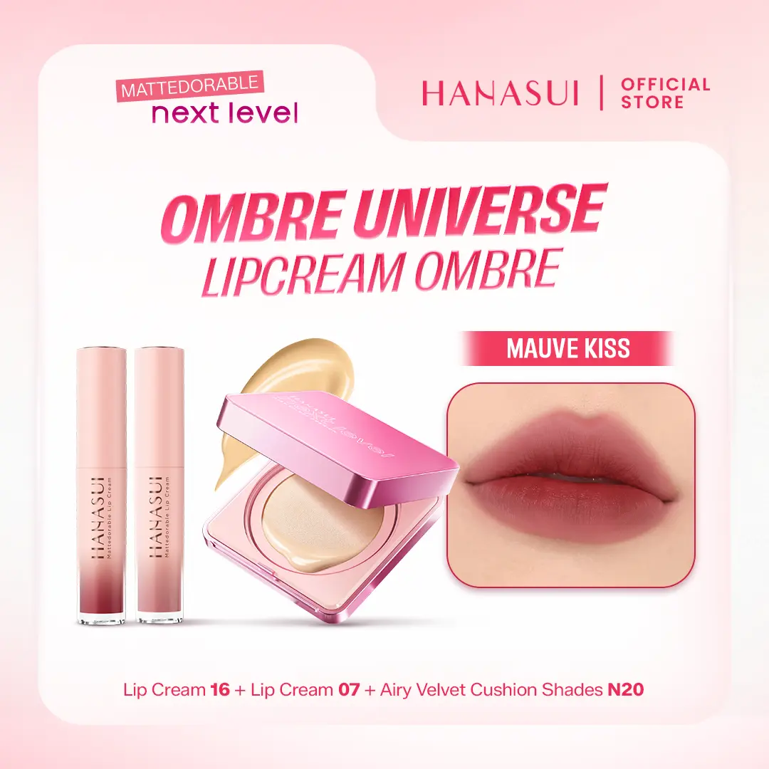 [LEBIH HEMAT] HANASUI Bundle Universe Combo Mattedorable Special Ombre Mauve Kiss & Next Level Butter Balm