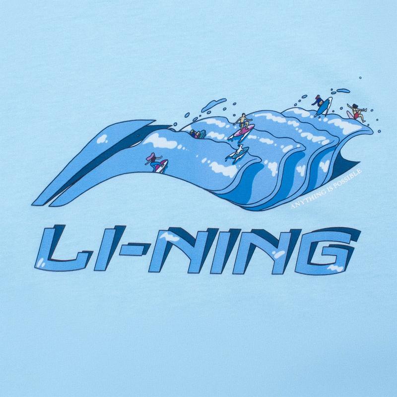 LI-NING SPORTS LIFE MEN'S S/S T-SHIRT - COOL BLUE - AHST175-2 3
