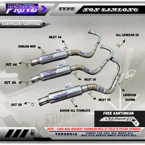 KNALPOT NON SAMLONG PROVID POWER EXHOUST INLET 38-44-50 FULL STAINLESS ANTI KARAT UNTUK MOTOR BEAT VARIO MIO DLL Motorcycle
