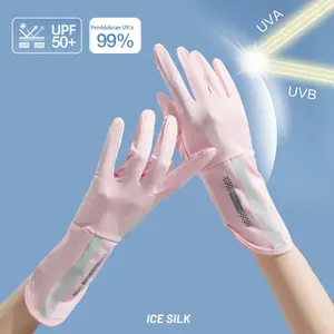 Sarung Tangan Anti uv motor wanita sarung tangan montor wanita kaos tangan motor wanita sarung tangan gloves sarung tangan motor panjang Kain Sutra Es Anti Selip UPF50+ Gaya ekstra panjang 28cm Sport