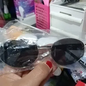 Kacamata Hitam Wanita Fashion Metal Lensa Oval Anti-UV Protection Premium Sunglasses