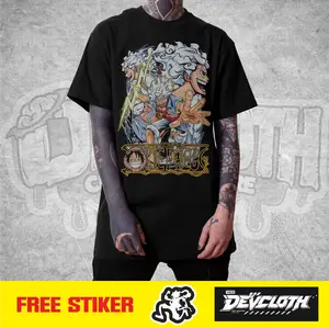 Kaos Anime Luffy Gear V Bahan Premium Tebal Adem | T-Shirt Unisex Dewasa