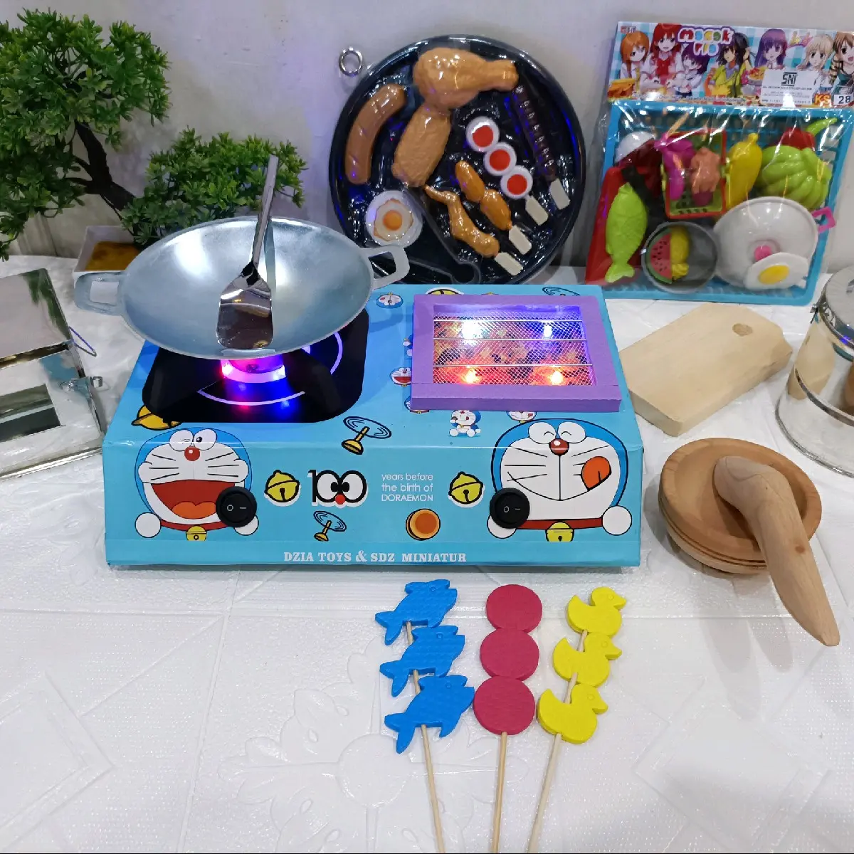 mainan kompor bakaran led Toys Doraemon
