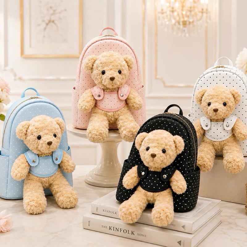 Balo gấu chấm bi sz40 học sinh sinh viên đựng vừa A4 Atla