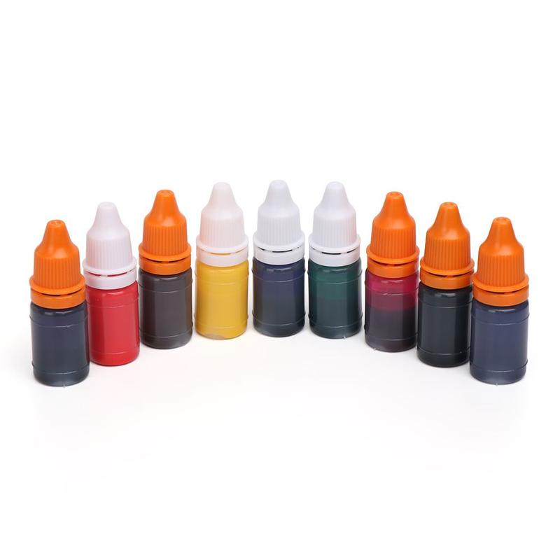 8ml 9 Color Hot Useful Inkpad Oil DIY craft Flash Refill Ink Photosensitive Seal Stamping Machine Scrapbooking 6