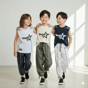 ESTISHOP X DINODAY Setelan Baju Anak Kaos Singlet Kutung Star Laki Laki Celana Celana Baggy Pants Parasut Skena kalcer
