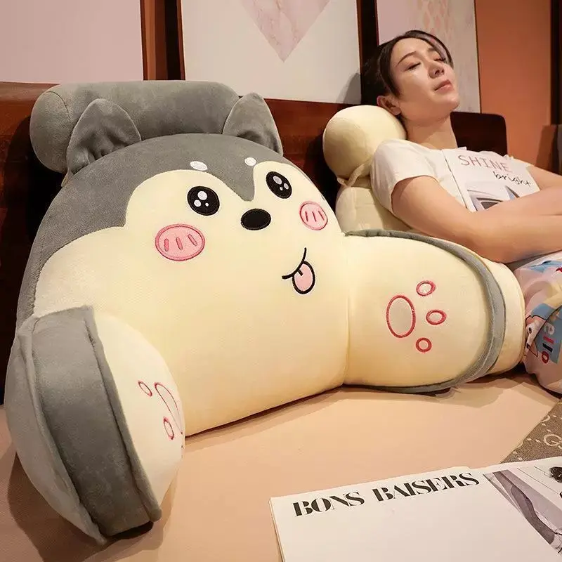 Bantal Penyangga Pinggang Kartun Husky Sandaran Punggung Besar Bantal Baca Kursi Sofa Tatami Bantal Malas Bantal sandaran bantal lucu terbaru bantal aestetic