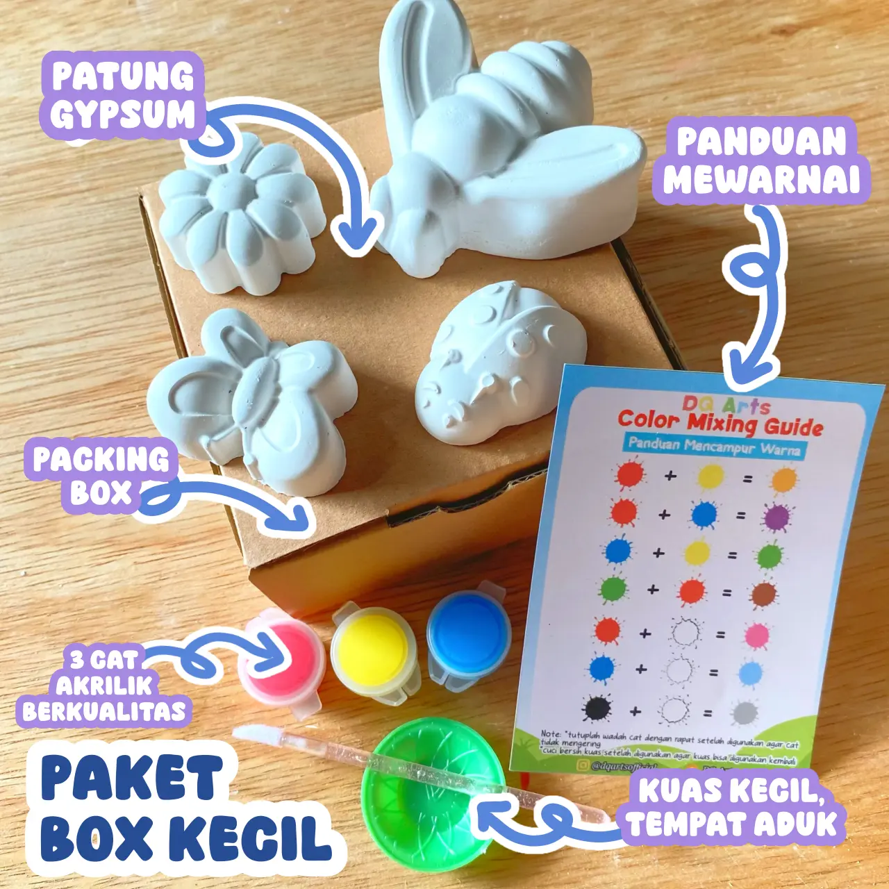 (Paket BOX Kecil) Mainan Edukasi Anak Melukis Patung Gypsum | Gypsum Painting Kit Gipsum | Mainan Edukasi Mewarnai Patung Mainan Edukatif Gypsum Lukis Anak | Souvenir Ultah anak Toys