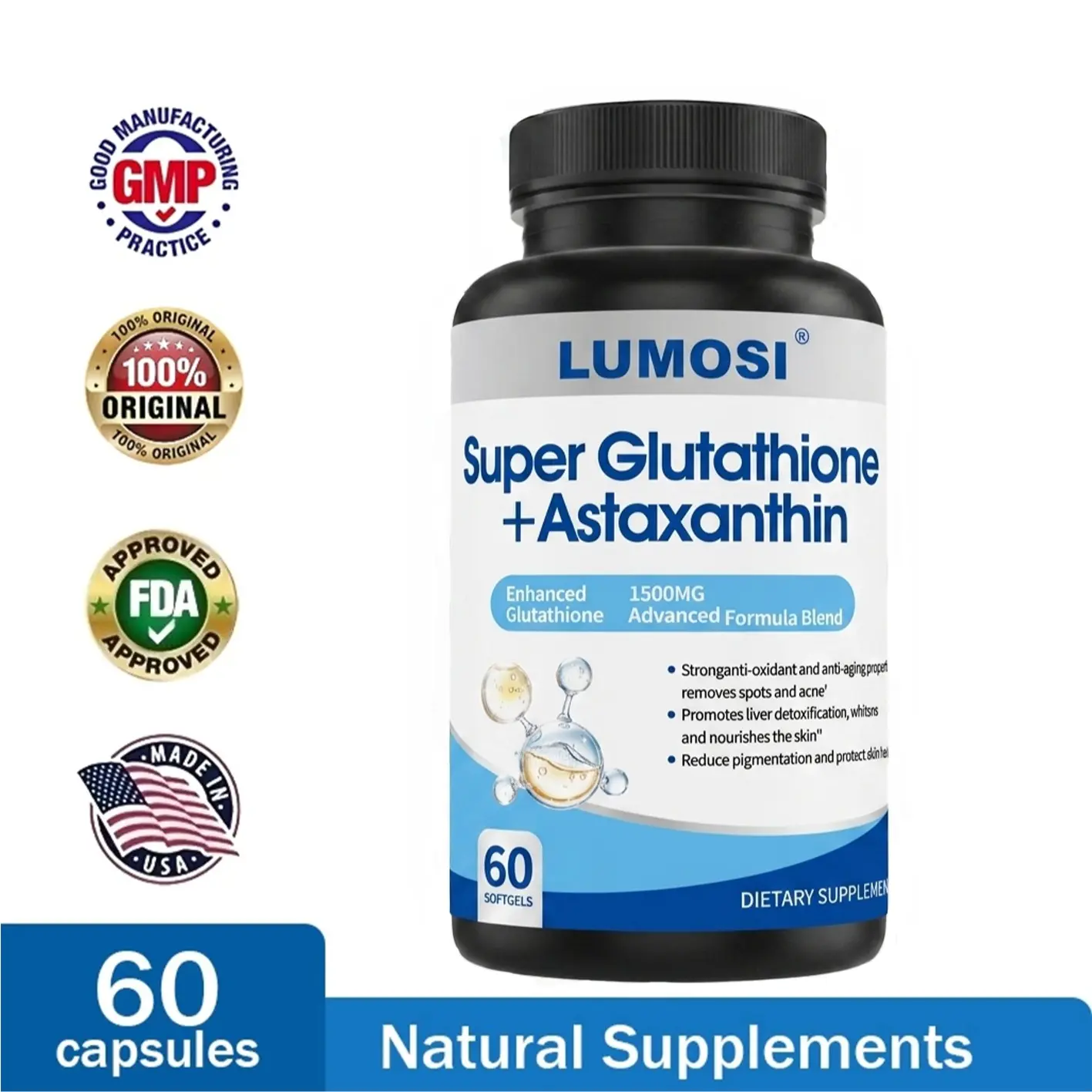 Glutathione Astaxanthin Capsules | Antioksidan Premium untuk Kulit Cerah, Glowing & Perawatan Harian Wanita